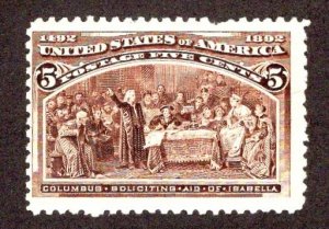 US #234 Five Cent Columbian Mint *Minor Fault*  ~jm-2318