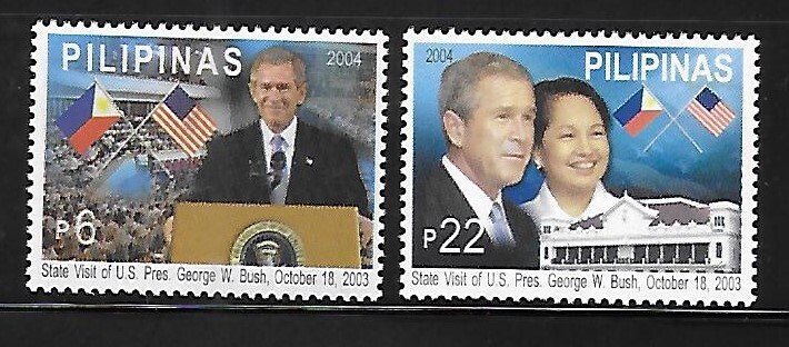 Philippines 2004 State Visit President Bush Flags Sc 2902-2903 MNH A1609