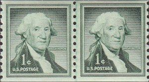 # 1054ba DRY PRINT SMALL HOLES MINT NEVER HINGED Line Pair ( MNH ) GEORGE WAS...