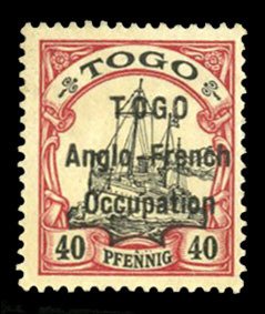 Togo #41 (SG H7) Cat£225, 1914 40pf lake and black, unused without gum, with...