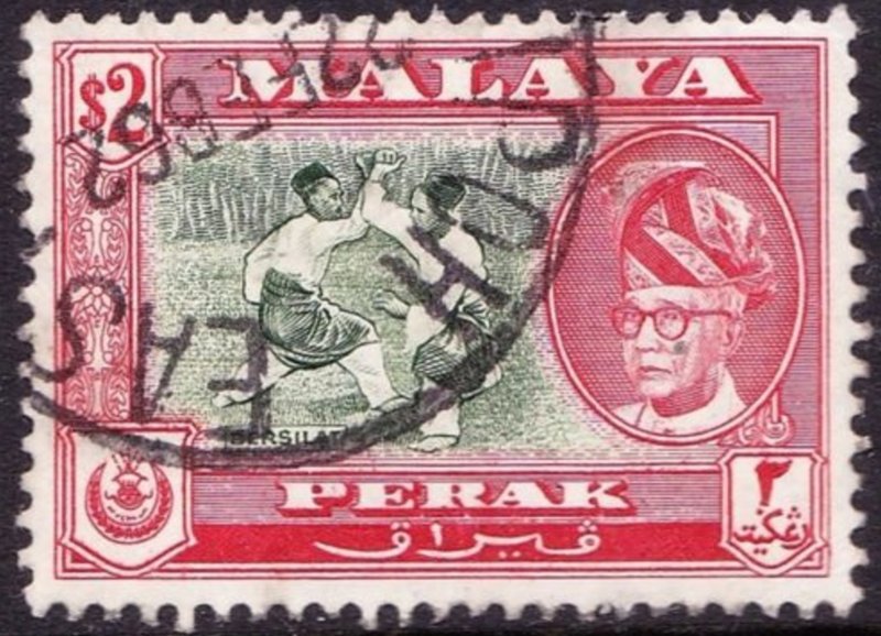 MALAYA KEDAH 1961 $2 Bronze-Green & Scarlet SG160a FU