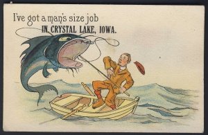 POSTAL HISTORY USA - Crystal Lake, IOWA - Exaggeration - LARGE FISH