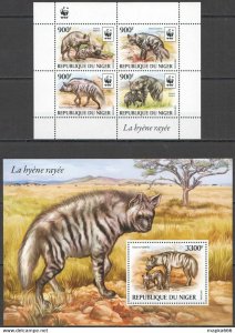 2015 Niger Wwf Hyenas Wild Animals #3742-3745+Bl473 ** Nw0577