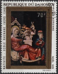 Dahomey C133 (used cto) 70fr paintings of Rhenish School: Nativity (1970)