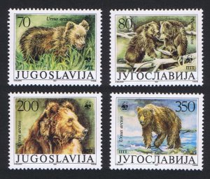 Yugoslavia WWF Brown Bear 4v 1988 MNH SC#1880-1883 SG#2430-2433 MI#2260-2263