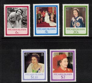 PITCAIRN ISLANDS 1986 Elizabeth II 60th Birthday; Scott 270-74; MNH