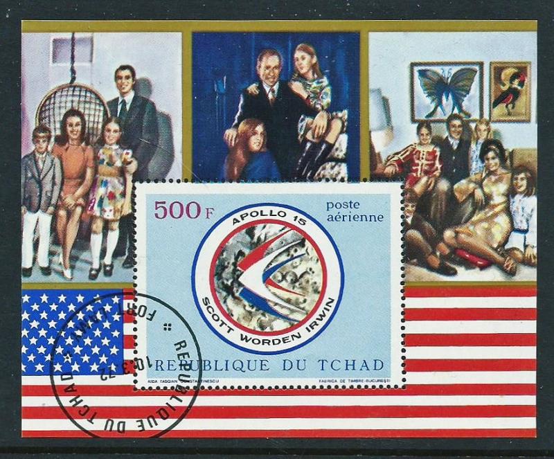 Chad, Sc #C101, Apollo 15 Souvenir Sheet, Used