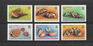 SHELLS - TURKS & CAICOS #434-9  MNH