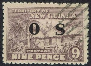 NEW GUINEA 1925 HUT OS 9D USED  