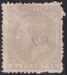 Spain 1879 Sc 250 telegraph punch (taladrado) cancel (filled)