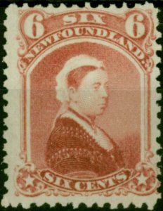 Newfoundland 1870 6c Rose SG39 Fine & Fresh MM