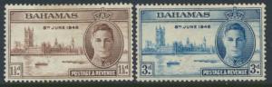 Bahamas  SG 176 -177 SC# 130 -131 MH Victory 1946