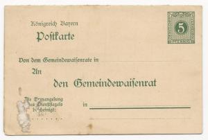 German States Bavaria DPB 6 Type II Postal Card (Entire Card Sides A+B)