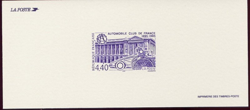 car Automobile Club stamp proof engraving ref 189