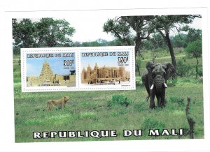 Mali 1996 Mosque Elephant S/S Sc 787-788 MNH C11