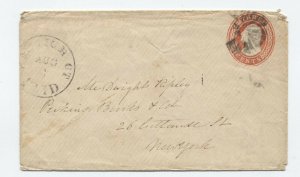 1850s u3 Nesbitt stamped envelope with crest Norwich CT [5613.53]