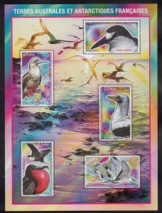 FRENCH ANTARCTIC 2008 Birds Miniature Sheet; Scott 408, Yvert 514-18; MNH