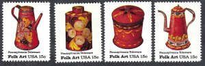 United States #1775-78 15¢ Pennsylvania Toleware (1979). Four singles. MNH