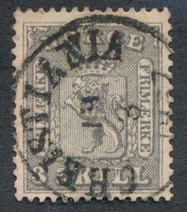 NORWAY 7 USED, VF BULLSEYE CDS CANCEL, 3 S GRAY