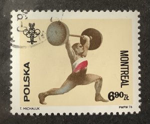 Poland 1976 Scott 2170 CTO - 6.90z,  Olympic Games Montréal, Weight lifting