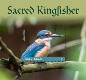 Marshall Islands 2019 - Kingfisher Birds - Souvenir Stamp Sheet Scott 1240 - MNH