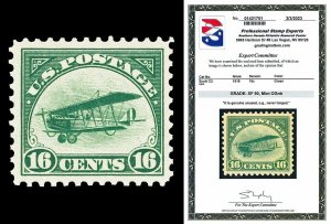 Scott C2 1918 16c Jenny Airmail Issue Mint Graded XF 90 NH with PSE CERTIFICATE