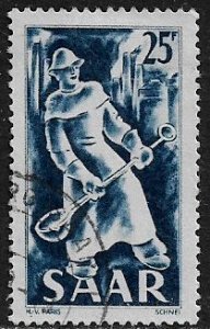 Saar #216 Used Stamp - Blast Furnace Worker (b)