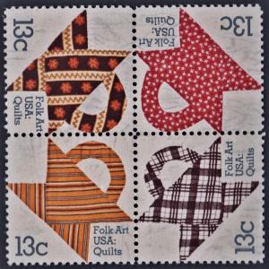 SC#1745-48 13¢ American Quilts Block of Four (1978) MNH