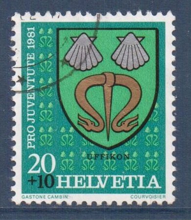 Switzerland  #B484  used 1981  Pro Juventute  20c   Arms