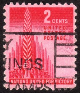 1943, US 2c, Allied Nations Issue, Used, Sc 907