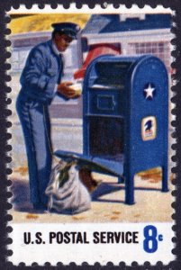 SC#1490 8¢ Postal Employees: Mail Collection Single (1973) MNH