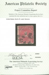 U.S. #J31 USED WITH APS CERT