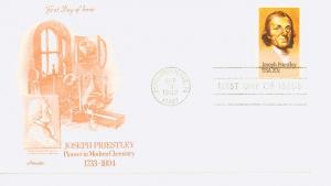 US Sc# 2038 FDC Joseph Priestley Oxygen Artmaster