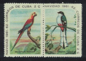 Caribic Macaw Trogon Birds Pair 1955 MNH SG#1003a+1003b MI#736-737