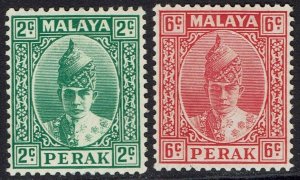 PERAK 1938 SULTAN 2C AND 8C MNH **