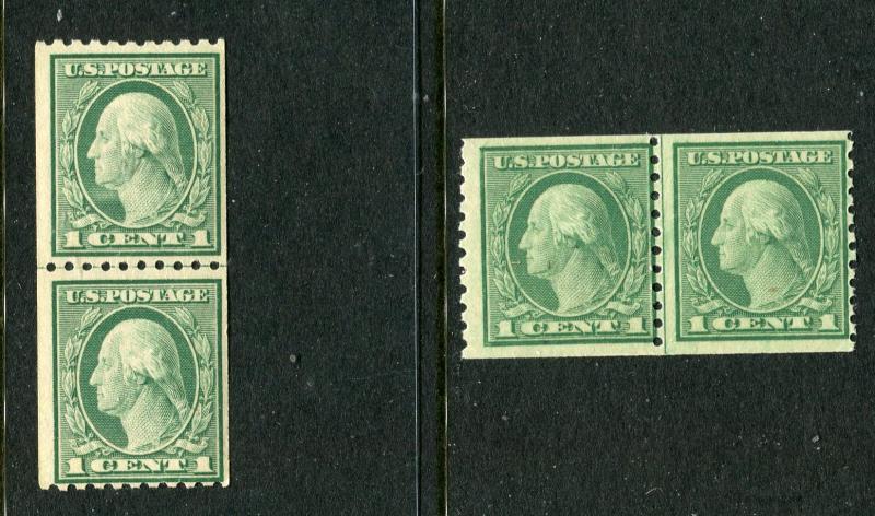 SC#486 AND SC#490 One cent Washington LINE COIL PAIRS MNHOG