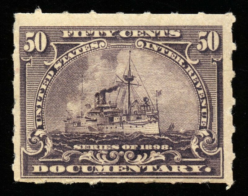 B267 U.S. Revenue Scott R171 50-cent Battleship mint OG VLH, SCV = $35