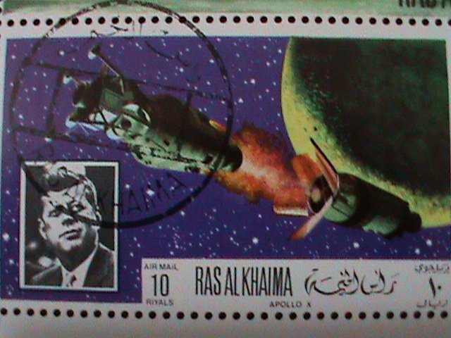 ​RAS ALKHAIMA- APOLLO 10 RETURNED TO THE EARTH- CTO S/S-VF FANCY CANCEL