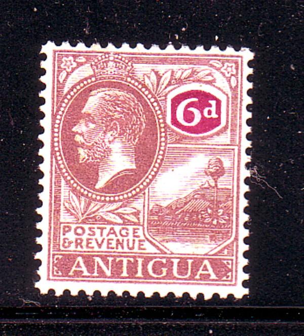 Antigua Sc 52 1921 6d violet & red violet G V & Harbour stamp mint