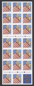 1995 Scott #2920a Flag over Porch Booklet of 20 Stamps - MNH Plate#V22211