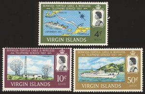 BRITISH VIRGIN ISLANDS Sc 183-85 VF/MLH - 1967 Virgin Islands, Telephone Link