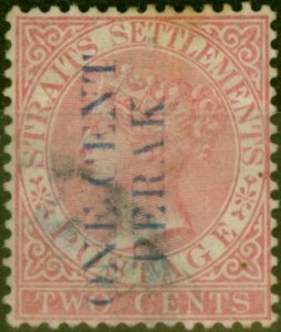 Perak 1887 1c on 2c Pale Rose SG30 Good Used