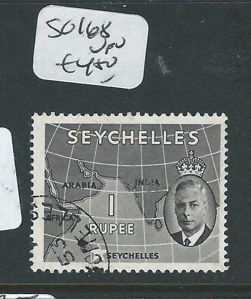 SEYCHELLES  (PP3012B) KGVI 1R MAP  SG 168  VFU