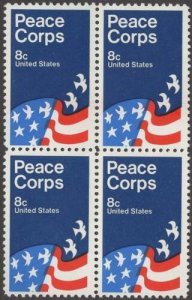 1972 Peace Corps Block of 4 8c Postage Stamps, Sc# 1447, MNH, OG