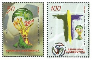 Macedonia 2014 FIFA World Cup Brazil Football Soccer Set of 2 stamps MNH