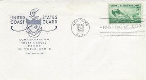 1945 FDC, #936, 3c U.S. Coast Guard, House of Farnam