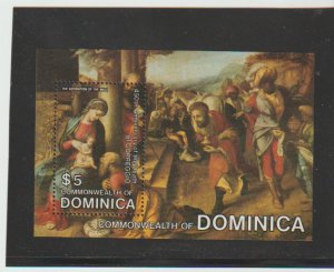 Dominica Scott #862 - MNH  1984 - Correggio, Paintings - S/S -