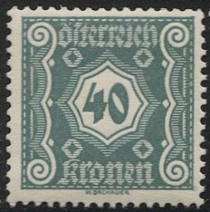 AUSTRIA 1922  40k Postage Due Sc J112, Mint NH VF