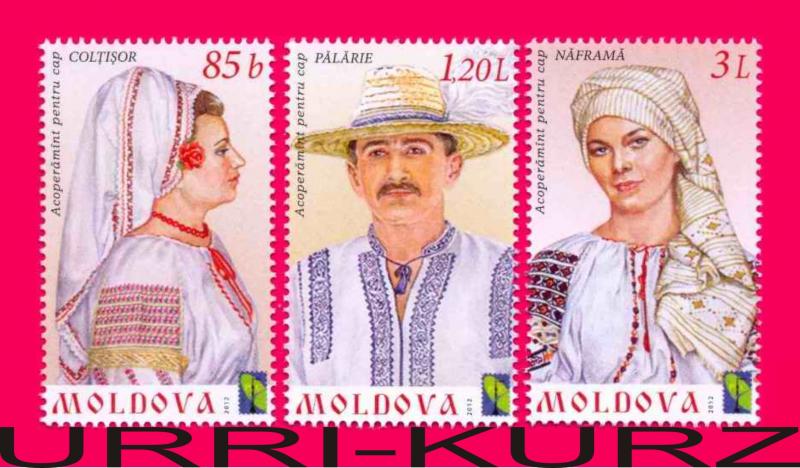 MOLDOVA 2012 Folk National Traditional Costumes RCC 3v Mi 789-791 MNH