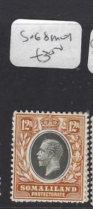 SOMALILAND  (P1310B)  KGV  12A  SG 68   MOG